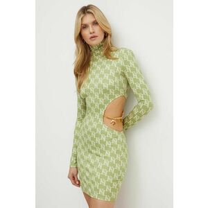 Elisabetta Franchi rochie culoarea verde, mini, mulata imagine