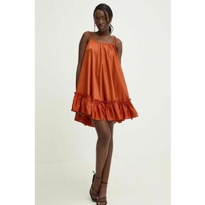 Answear Lab rochie culoarea portocaliu, mini, evazati imagine