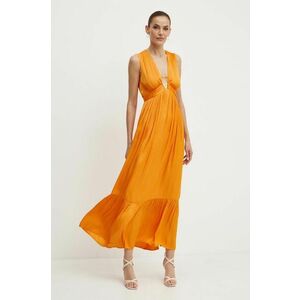 Morgan rochie RISIS culoarea portocaliu, maxi, evazati, RISIS imagine