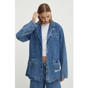 Karl Lagerfeld Jeans jacheta denim un singur rand de nasturi, neted, 245J1401 imagine