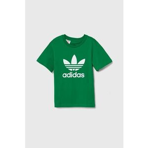 adidas Originals tricou de bumbac pentru copii TREFOIL TEE culoarea verde, cu imprimeu, IY4003 imagine