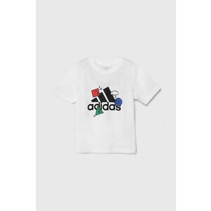 adidas tricou de bumbac pentru copii POS TABLE LK culoarea alb, cu imprimeu, IW2479 imagine
