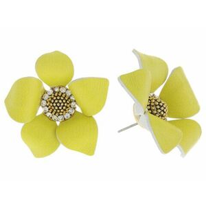 Bijuterii Femei Kate Spade New York Flower Power Leather Studs Earrings Yellow Multi imagine