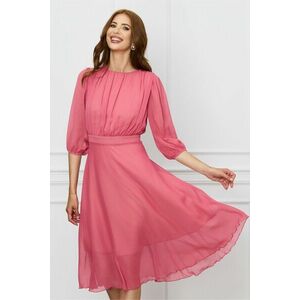 Rochie Dy Fashion roz midi din voal imagine