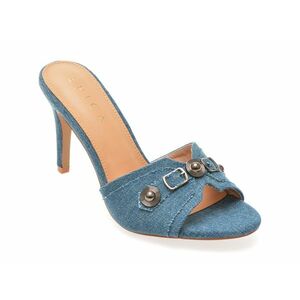 Papuci eleganti EPICA albastri, 110753, din material textil imagine