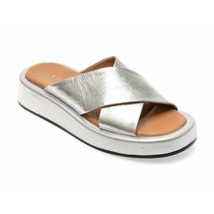Papuci casual EPICA argintii, 220108, din piele naturala imagine