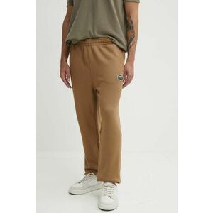 Lacoste pantaloni de trening din bumbac culoarea maro, uni imagine