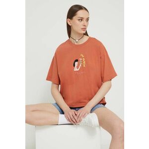Volcom tricou din bumbac x ARTHUR LONGO femei, culoarea portocaliu imagine