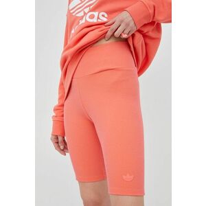 adidas Originals pantaloni scurți Trefoil Moments HF2106 femei, culoarea roz, uni, high waist HF2106-SMTR/BRANG imagine