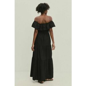 Answear Lab rochie din bumbac culoarea negru, midi, evazati imagine