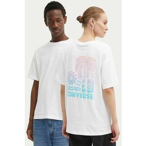 Converse tricou din bumbac culoarea alb, cu imprimeu, 10027149-A01 imagine