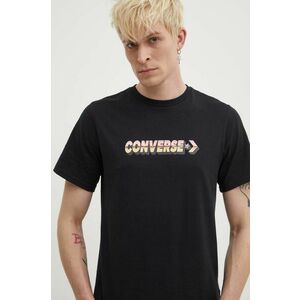 Converse Tricou culoarea negru, cu imprimeu imagine
