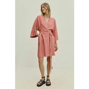 Answear Lab rochie din in culoarea roz, mini, drept imagine