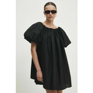 Answear Lab rochie din in culoarea negru, mini, evazati imagine