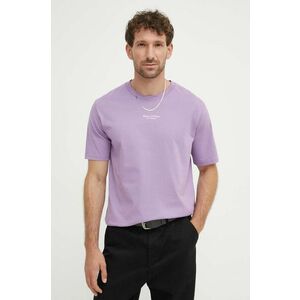 Marc O'Polo tricou din bumbac barbati, culoarea violet, cu imprimeu imagine