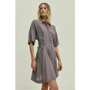 Answear Lab rochie din bumbac culoarea gri, mini, evazati imagine