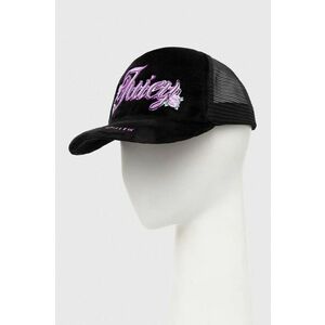 Juicy Couture sapca ROSE & THORN TRUCKER CAP culoarea negru, cu imprimeu, JCAWH224701 imagine