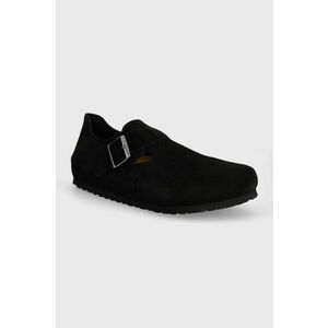 Birkenstock pantofi de piele intoarsa London barbati, culoarea negru, 1028103 imagine