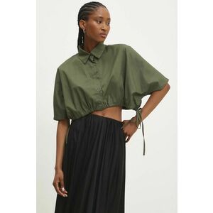 Answear Lab camasa femei, culoarea verde, cu guler clasic, relaxed imagine