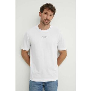 Marc O'Polo tricou din bumbac barbati, culoarea alb, cu imprimeu, 426201251382 imagine