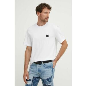MSGM tricou din bumbac barbati, culoarea alb, cu imprimeu, 3740MM111.247798 imagine