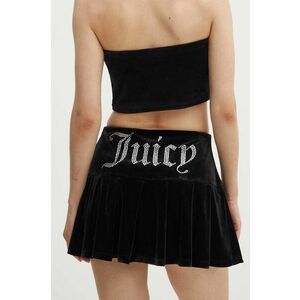 Juicy Couture fustă de catifea ALUNA PLEATED SKIRT culoarea negru, mini, evazati, JCWGS24302 imagine