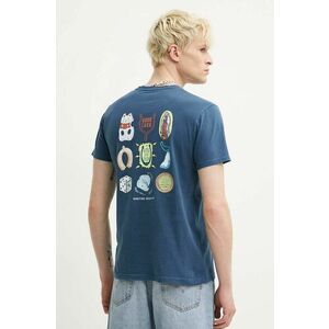 Kaotiko tricou din bumbac culoarea turcoaz, cu imprimeu, AM010-01-G002 imagine