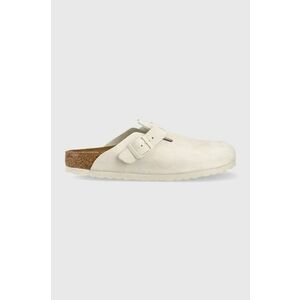 Birkenstock papuci din piele Boston femei, culoarea alb, Boston 1024740-White imagine