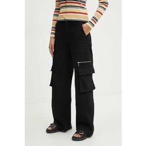 MAX&Co. pantaloni femei, culoarea negru, drept, high waist, 2426136021200 imagine
