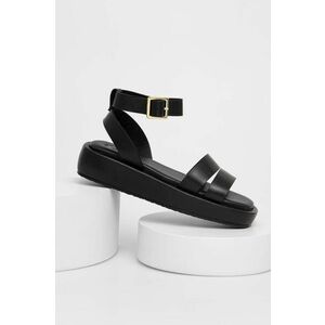 Answear Lab Sandale de piele femei, culoarea negru, cu platformă imagine