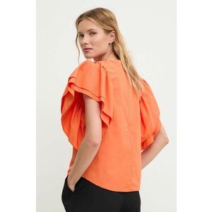Answear Lab bluza din bumbac femei, culoarea portocaliu, neted imagine