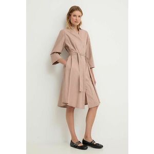 Answear Lab rochie din bumbac culoarea bej, mini, oversize imagine