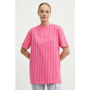 Karl Kani tricou din bumbac femei, culoarea roz, 6137874 imagine