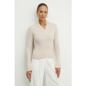 Victoria Beckham pulover de lana femei, culoarea bej, light, 1324KJU005585A imagine