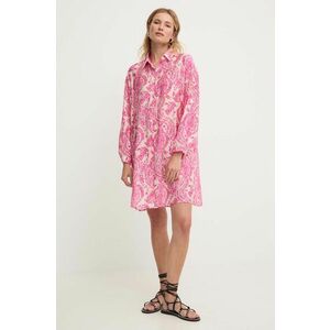 Answear Lab camasa femei, culoarea roz, cu guler clasic, relaxed imagine