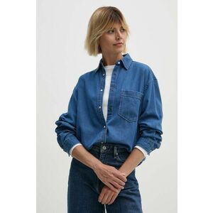 Pepe Jeans camasa jeans BOYFRIEND SHIRT femei, cu guler clasic, relaxed, PL304895HT8 imagine