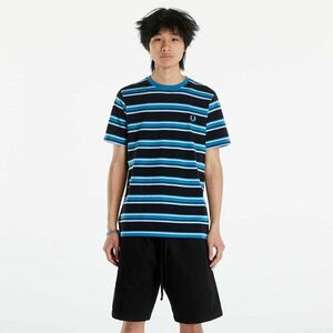 FRED PERRY Stripe T-Shirt Black/ Light Smoke/ Ocean imagine