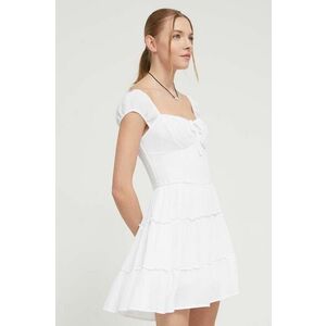Hollister Co. rochie culoarea alb, mini, evazati imagine