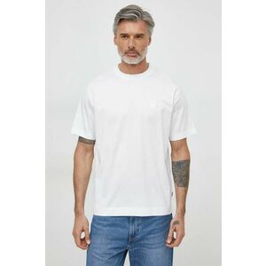 BOSS tricou din bumbac bărbați, culoarea alb, cu imprimeu 50516951 imagine