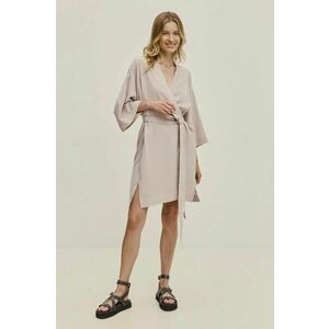 Answear Lab rochie din in culoarea gri, mini, drept imagine
