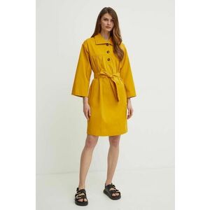 Weekend Max Mara rochie din bumbac culoarea galben, mini, oversize, 2415221023600 imagine