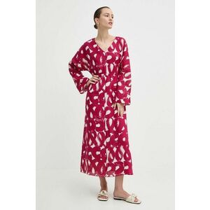 Liviana Conti rochie din in culoarea roz, maxi, oversize, L4SM31 imagine