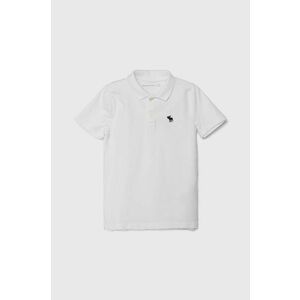 Abercrombie & Fitch tricou polo copii culoarea alb, neted imagine