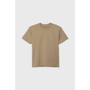 Abercrombie & Fitch tricou de bumbac pentru copii culoarea bej, neted imagine