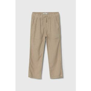 Abercrombie & Fitch pantaloni de in pentru copii culoarea bej, neted imagine