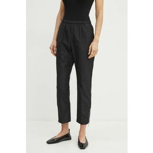 MAX&Co. pantaloni femei, culoarea negru, fason tigareta, high waist, 2426136051200 imagine