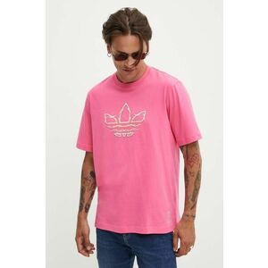adidas Originals tricou din bumbac Pride barbati, culoarea roz, cu imprimeu, IZ4898 imagine