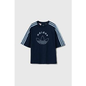 adidas Originals tricou de bumbac pentru copii culoarea albastru marin, cu imprimeu, IZ4549 imagine