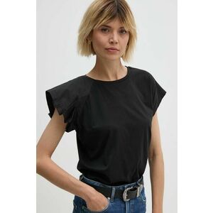 Sisley tricou din bumbac femei, culoarea negru, 33D6L106C imagine