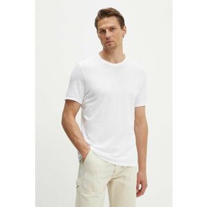 American Vintage tricou din bumbac barbati, culoarea alb, neted, MDEC1TH24 imagine